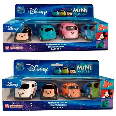 Bandai Pack 4 Vehículos de juguete Mini Cute Disney modelos surtidos. Bandai Pack 4 Vehículos de juguete Mini Cute Disney modelos surtidos.