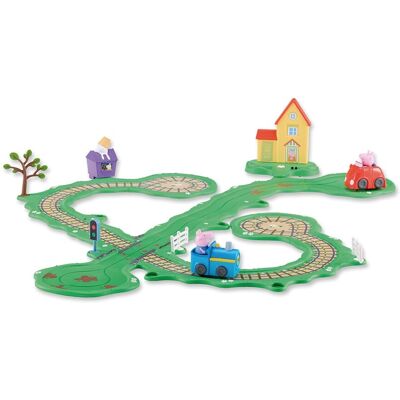 Bandai Circuito Peppa Pig tren y coche . Bandai Circuito Peppa Pig tren y coche .