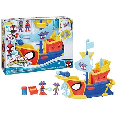 Hasbro Set Water-Webs Barco pirata con telarañas y burbujas Spidey And His Amazing Friends Marvel. Hasbro Set Water-Webs Barco pirata con telarañas y burbujas Spidey And His Amazing Friends Marvel.