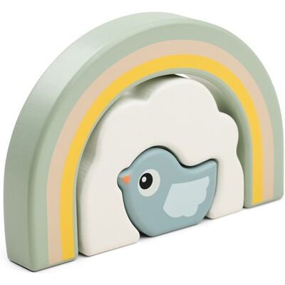 Túnel apilable Birdee - Bloques de madera para jugar creativamente - 12-24 meses Túnel apilable Birdee - Bloques de madera para jugar creativamente - 12-24 meses