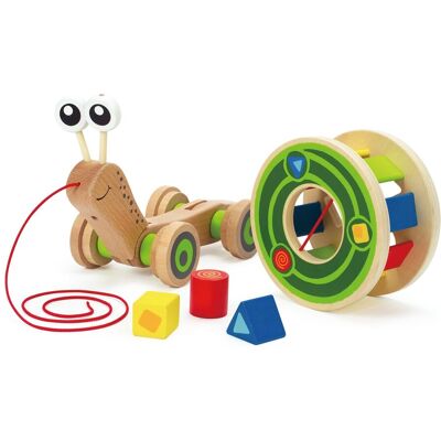 Hape Caracol arrastre juguete de madera . Hape Caracol arrastre juguete de madera .