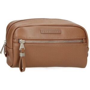 Pepe Jeans Neceser pequeño Elia con bolsillo frontal. Marrón Pepe Jeans Neceser pequeño Elia con bolsillo frontal. Marrón
