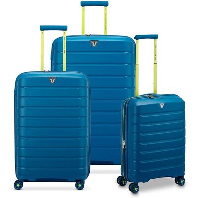 Roncato Juego de maletas (grande, mediana y cabina) B-Flying rígidas expandibles hasta 129 L. Azul marino Roncato Juego de maletas (grande, mediana y cabina) B-Flying rígidas expandibles hasta 129 L. Azul marino