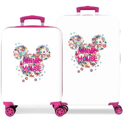 Disney Juego de maletas Minnie Sunny Day Flores rígidas con capacidad de 104L. Blanco Disney Juego de maletas Minnie Sunny Day Flores rígidas con capacidad de 104L. Blanco