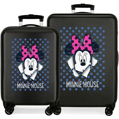 Disney Juego de maletas (cabina y mediana) Minnie Sunny Day rígidas con capacidad de 104L. Negro Disney Juego de maletas (cabina y mediana) Minnie Sunny Day rígidas con capacidad de 104L. Negro