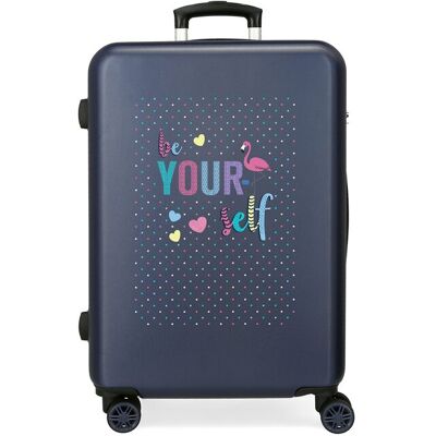 Movom Maleta mediana Roll Road Be yourself con capacidad de 56L. Azul marino Movom Maleta mediana Roll Road Be yourself con capacidad de 56L. Azul marino