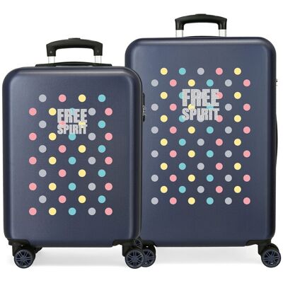 Movom Juego de maletas (cabina y mediana) Free Dots rígidas con capacidad de 104L. Negro Movom Juego de maletas (cabina y mediana) Free Dots rígidas con capacidad de 104L. Negro