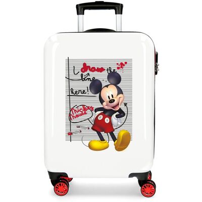 Disney Maleta de cabina infantil Mickey Draw the line rígida con capacidad de 34L. Blanco Disney Maleta de cabina infantil Mickey Draw the line rígida con capacidad de 34L. Blanco