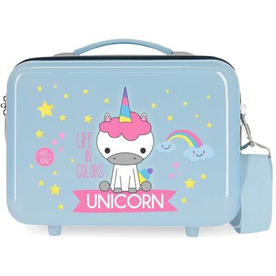 Movom Neceser infantil Little Me Unicorn rígido adaptable con capacidad de 9L. Azul claro Movom Neceser infantil Little Me Unicorn rígido adaptable con capacidad de 9L. Azul claro