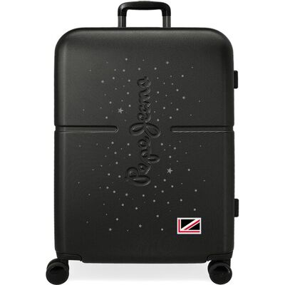 Pepe Jeans Maleta mediana expandible Jane rígida con capacidad de hasta 84L. Negro Pepe Jeans Maleta mediana expandible Jane rígida con capacidad de hasta 84L. Negro