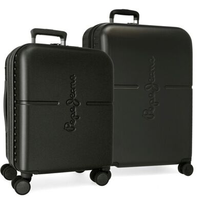 Pepe Jeans Juego de maletas (cabina y mediana) Highlight rígidas con capacidad de 116L. Negro Pepe Jeans Juego de maletas (cabina y mediana) Highlight rígidas con capacidad de 116L. Negro