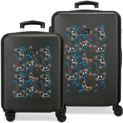 Movom Juego de maletas (cabina y mediana) Gamers rígidas con capacidad de 91L. Negro Movom Juego de maletas (cabina y mediana) Gamers rígidas con capacidad de 91L. Negro