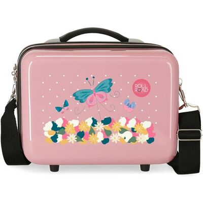 Movom Neceser ABS Precious Flower adaptable a trolley con capacidad de 9L. Rosa / Verde Movom Neceser ABS Precious Flower adaptable a trolley con capacidad de 9L. Rosa / Verde