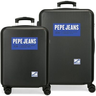 Pepe Jeans Juego de maletas (cabina y mediana) darren negro rígidas con capacidad de 90l. Negro Pepe Jeans Juego de maletas (cabina y mediana) darren negro rígidas con capacidad de 90l. Negro