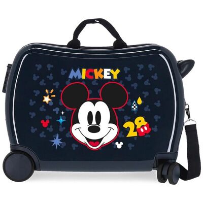 Disney Maleta de cabina infantil Mickey Get Moving rígida con capacidad de 34L. Azul marino Disney Maleta de cabina infantil Mickey Get Moving rígida con capacidad de 34L. Azul marino