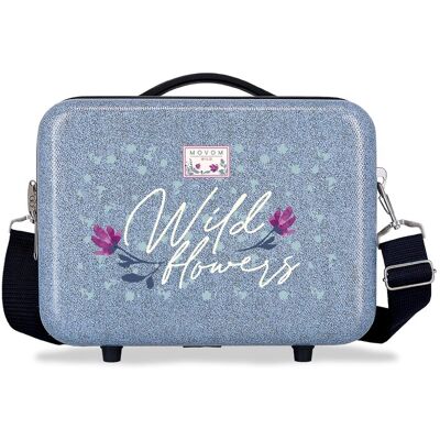 Movom Neceser adaptable a trolley Wild Flowers rígido con capacidad de 9L. Azul Movom Neceser adaptable a trolley Wild Flowers rígido con capacidad de 9L. Azul