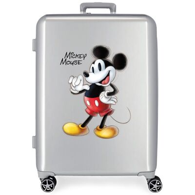 Disney Maleta mediana de adulto 100 Mickey con capacidad de 81 L. Gris Disney Maleta mediana de adulto 100 Mickey con capacidad de 81 L. Gris