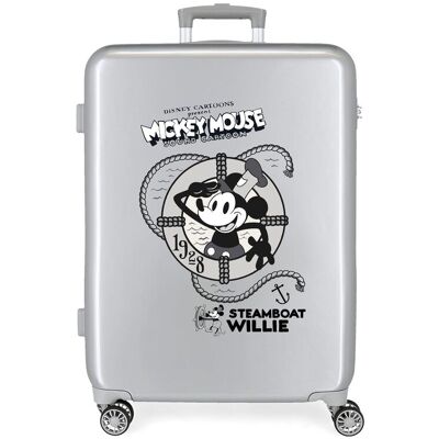 Disney Maleta mediana de adulto 100 Mickey con capacidad de 81 L. Gris Disney Maleta mediana de adulto 100 Mickey con capacidad de 81 L. Gris