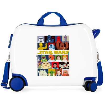 Personajes Maleta infantil Star Wars Far away dos ruedas multidireccionales con capacidad de 34L. Blanco / Azul Personajes Maleta infantil Star Wars Far away dos ruedas multidireccionales con capacidad de 34L. Blanco / Azul