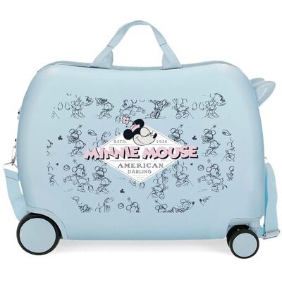 Disney Maleta infantil con 2 ruedas multidireccionales Minnie American darling con capacidad de 38L en azul claro. Azul Disney Maleta infantil con 2 ruedas multidireccionales Minnie American darling con capacidad de 38L en azul claro. Azul