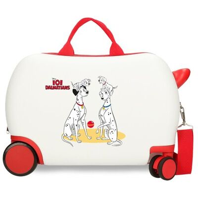 Disney Maleta infantil 2 ruedas multidireccionales Dalmatas family con capacidad de 24L. Blanco / Rojo Disney Maleta infantil 2 ruedas multidireccionales Dalmatas family con capacidad de 24L. Blanco / Rojo
