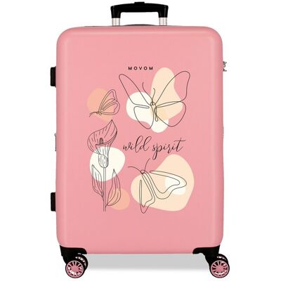 Movom Maleta mediana Luggage rígida con capacidad de 56L en nude. Rosa Movom Maleta mediana Luggage rígida con capacidad de 56L en nude. Rosa