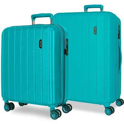 Movom Juego de maletas (cabina y mediana) Wood con capacidad de 102L. Turquesa Movom Juego de maletas (cabina y mediana) Wood con capacidad de 102L. Turquesa