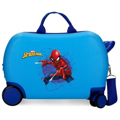 Personajes Maleta infantil 2 ruedas multidireccionales Spiderman Action con capacidad de 28L. Azul claro Personajes Maleta infantil 2 ruedas multidireccionales Spiderman Action con capacidad de 28L. Azul claro