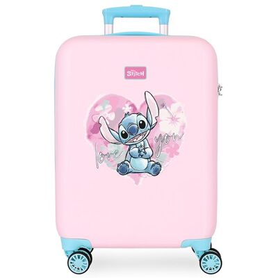 Disney Maleta de cabina Heart Stitch rígida con capacidad de 35L en rosa. Rosa Disney Maleta de cabina Heart Stitch rígida con capacidad de 35L en rosa. Rosa