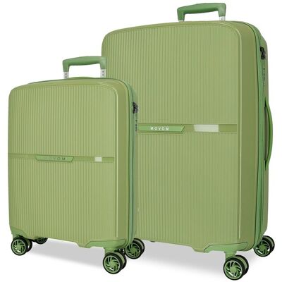 Movom Juego de maletas (cabina y mediana) moon con capacidad de 110l. Verde Movom Juego de maletas (cabina y mediana) moon con capacidad de 110l. Verde