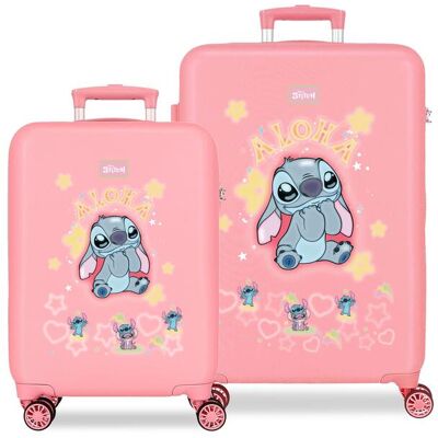 Disney Juego de maletas 55-65 cm stitch you&me abs rígida con capacidad de 91l. Rosa Disney Juego de maletas 55-65 cm stitch you&me abs rígida con capacidad de 91l. Rosa