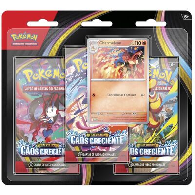 Pokémon Pack 3 Sobres Megaevolucion Caos Creciente JCC Bandai Modelos surtidos. Pokémon Pack 3 Sobres Megaevolucion Caos Creciente JCC Bandai Modelos surtidos.