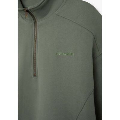Sudadera Sin Capucha Unisex Con Cuello Redondo - D.Franklin - Half-Zip Sweatshirt Sage Green - Rebajas y Descuentos - Talla XS - Color Green - Sudader unisex XS Sudadera Sin Capucha Unisex Con Cuello Redondo - D.Franklin - Half-Zip Sweatshirt Sage Green - Rebajas y Descuentos - Talla XS - Color Green - Sudader unisex XS