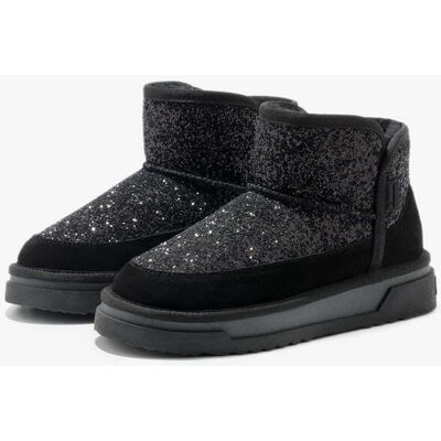 Botas de Piel de Serraje Mujer D.Franklin - Atlas Glitter Black / Black - Calzado Casual de Invierno female 39 Botas de Piel de Serraje Mujer D.Franklin - Atlas Glitter Black / Black - Calzado Casual de Invierno female 39