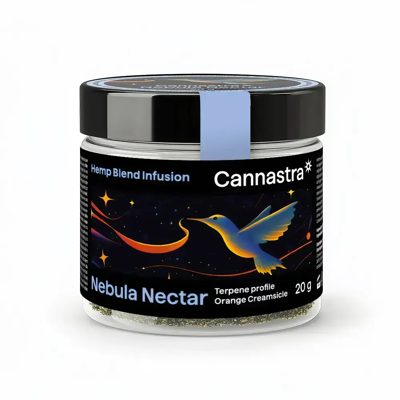 Cannastra Mezcla de cáñamo - Néctar Nebula, flores molidas, helado de naranja (20 g) Cannastra Mezcla de cáñamo - Néctar Nebula, flores molidas, helado de naranja (20 g)