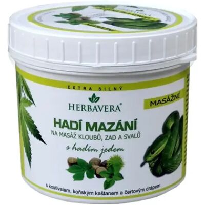 Herbavera Pomada de serpiente con cáñamo y castaña 500 ml Herbavera Pomada de serpiente con cáñamo y castaña 500 ml