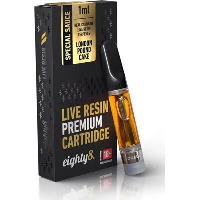Eighty8 Cartucho de CBD London Pound Cake con terpenos de resina viva, 1 ml Eighty8 Cartucho de CBD London Pound Cake con terpenos de resina viva, 1 ml