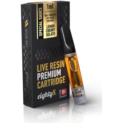 Eighty8 Cartucho de CBD con terpenos de resina viva de helado de limón y cereza, 1 ml Eighty8 Cartucho de CBD con terpenos de resina viva de helado de limón y cereza, 1 ml