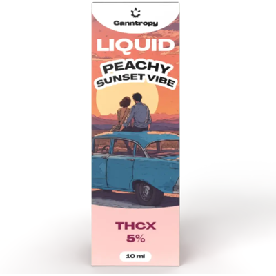 Canntropy THCX Liquid Peachy Sunset Vibe, THCX 5%, 10 ml Canntropy THCX Liquid Peachy Sunset Vibe, THCX 5%, 10 ml