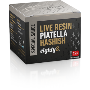Eighty8 Piatella de resina viva con CBD, 63 % CBD, 1 g Eighty8 Piatella de resina viva con CBD, 63 % CBD, 1 g