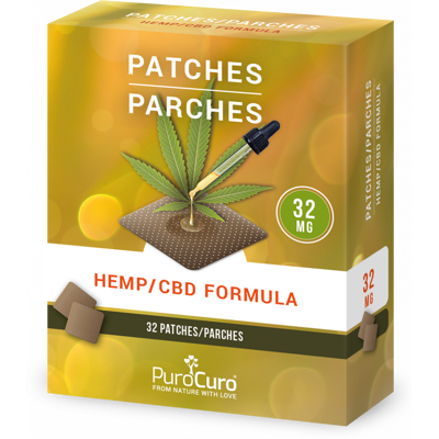 PuroCuro Parches de fórmula de cáñamo y CBD de 32 mg, 32 piezas, 1024 mg PuroCuro Parches de fórmula de cáñamo y CBD de 32 mg, 32 piezas, 1024 mg