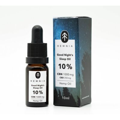 Hemnia Buenas noches de sueño aceite de cáñamo 10%, 1000 mg CBN, 250 mg CDB, 10 ml Hemnia Buenas noches de sueño aceite de cáñamo 10%, 1000 mg CBN, 250 mg CDB, 10 ml