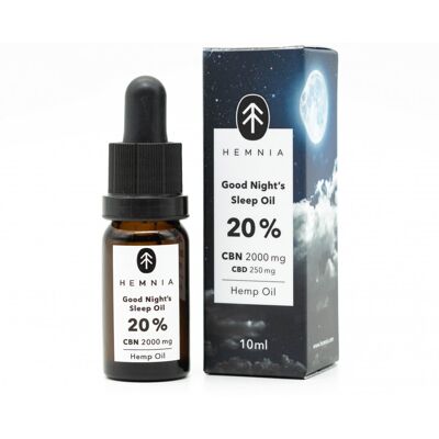 Hemnia Buenas noches de sueño aceite de cáñamo 20%, 2000 mg CBN, 250 mg CDB, 10 ml Hemnia Buenas noches de sueño aceite de cáñamo 20%, 2000 mg CBN, 250 mg CDB, 10 ml