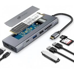 Leotec Docking Station 8 en 1 con ranura M.2 para SSD Leotec Docking Station 8 en 1 con ranura M.2 para SSD