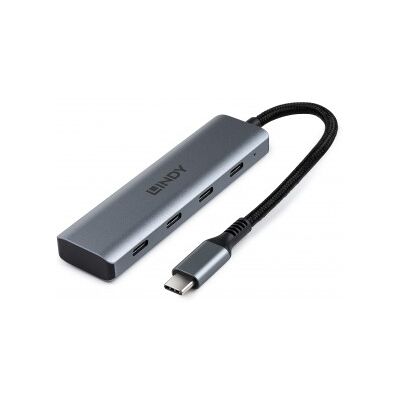 Lindy 43414 hub de interfaz USB 3.2 Gen 2 (3.1 Gen 2) Type-C 10000 Mbit/s Gris Lindy 43414 hub de interfaz USB 3.2 Gen 2 (3.1 Gen 2) Type-C 10000 Mbit/s Gris