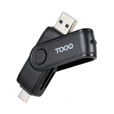 TooQ Lector de Tarjetas USB (USB-C 2.0 + USB A 3.0), SD/TF, Color Negro TooQ Lector de Tarjetas USB (USB-C 2.0 + USB A 3.0), SD/TF, Color Negro