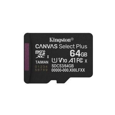 Kingston Technology 64GB micSDXC Canvas Select Plus Gen3 100R A1 (Adaptador de SD no incluido) Kingston Technology 64GB micSDXC Canvas Select Plus Gen3 100R A1 (Adaptador de SD no incluido)