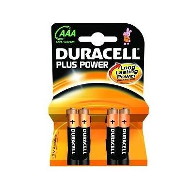 Duracell PACK DE 4 PILAS PLUS POWER - LR03 - 1.5V - ALCALINA AAA Duracell PACK DE 4 PILAS PLUS POWER - LR03 - 1.5V - ALCALINA AAA