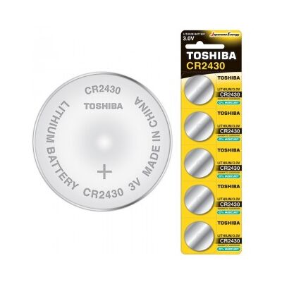 Pack de 5 Pilas de Botón Toshiba CR2430 - 3V - Alcalinas Pack de 5 Pilas de Botón Toshiba CR2430 - 3V - Alcalinas
