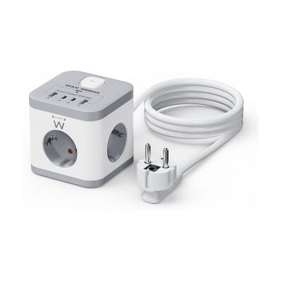 Ewent EW3863 base múltiple 1,5 m 3 salidas AC Interior Gris, Blanco Ewent EW3863 base múltiple 1,5 m 3 salidas AC Interior Gris, Blanco